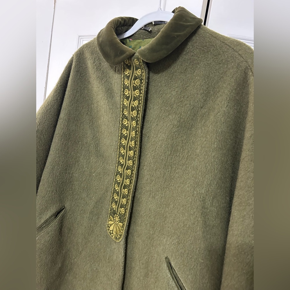 Vintage Original Alpine Loden King Ladies Cape M/L Lodencoat - Picture 4 of 13